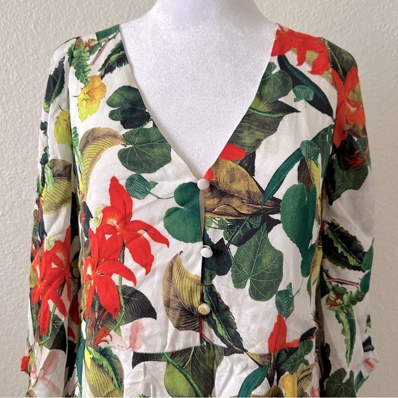 ALICE + OLIVIA Marva Floral Print Multicolor Tropical Belted Mini Dress Sz. XS - Picture 11 of 15